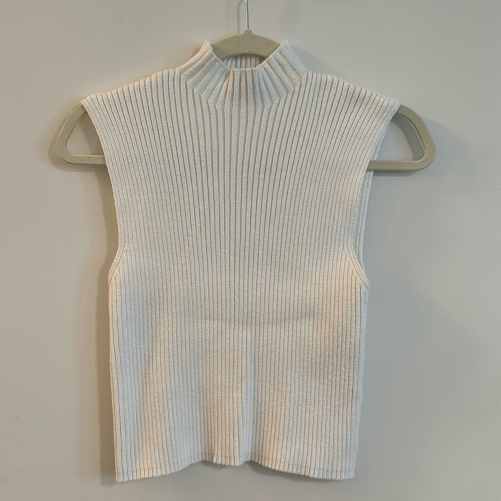 ZARA RIBBED MOCK SWEATER TANK